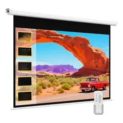 TECNOHOGAR JS - Telon Electrico Proyector Automática 84 Pulgadas Control