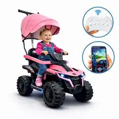 BRITOCHET - Carro Montable Eléctrico Niño 3 En 1 C/remoto Lila 1765