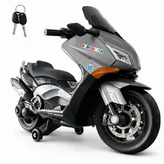 BRITOCHET - Moto Eléctrica Niño Gris Nmax Luces Led Bluetooth Ev285