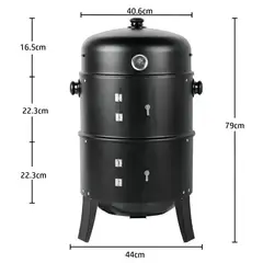 CHINA GLAZE - Asador Barril Portátil 3 En 1. Ahumador, Parrilla Y Brasero Color Negro