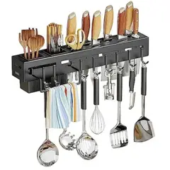 GENERICO - Organizador De Utensilios Para Cocina De Pared Acero Inoxidable