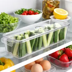 GENERICO - Recipiente Organizador Acrílico Con Drenaje Para Nevera Cocina Almacenamiento De Alimentos
