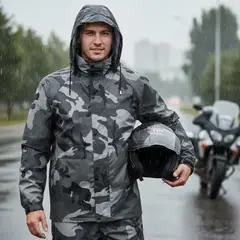 MULTIPLACE COLOMBIA - Impermeable para motociclista reflectivo camuflado moderno-