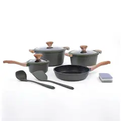 GENERICO - Set de Ollas de Granito 10 Piezas Antiadherente para Cocina Moderna y Duradera