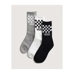 VANS - Medias Hombre Classic Check Crew Negro