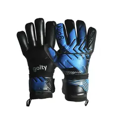 GOLTY - Guante De Fútbol Para Niños Pro Fingers Negro-Azul Talla 6
