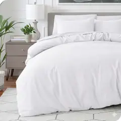 GENERICO - Set Duvet mas Plumon cama Doble Gris oscuro Liso Unicolor