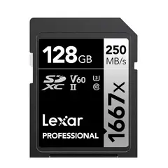 LEXAR - 128GB SDXC UHS-II Tarjeta Memoria Professional 1667x 2
