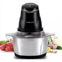 SOKANY - Picatodo Electrico 400w 2 Litros Doble Cuchilla Acero