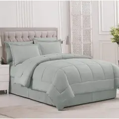 GENERICO - Edredon Tipo Plumon Cama Doble Blanco Steen Stripe