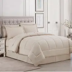 GENERICO - Edredon Tipo Plumon Cama Doble Blanco Steen Stripe