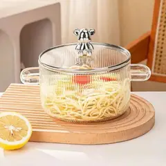 GENERICO - Olla En Vidrio Borosilicato 1800Ml Con Tapa Oso