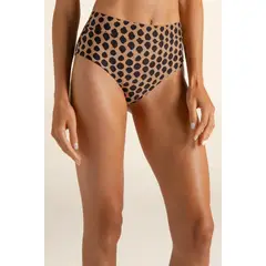 TOUCHE BALNEAIRE - Panty culotte con cintura en tela estampada de lunares Ref. 0C81062