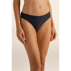 TOUCHE BALNEAIRE - Panty tanga en tela con textura letra t en baño de oro Ref. 0T79N62