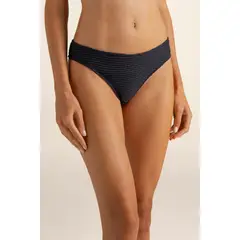 TOUCHE BALNEAIRE - Panty tanga en tela con textura letra t en baño de oro Ref. 0T79N62