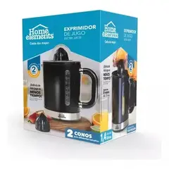 HOME ELEMENTS - Exprimidor De Jugo 1,4 Litros Negro 8 Vasos