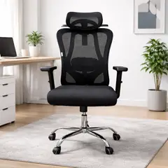 GENERICO - Silla Escritorio Presidencial Cabecero Ajustable Malla Longy