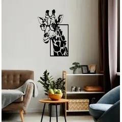 BEER EXPERIENCE LAB - Cuadro decoración pared jirafa hipster 60x40cm MDF Negro