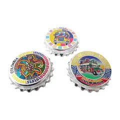 ARTESANAL - 3 IMANES DESTAPADORES TIPICOS COLOMBIANOS