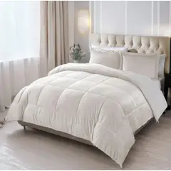 GENERICO - Edredon Comforter Sherpa - Piel De Conejo Cama Doble Azul Oscuro