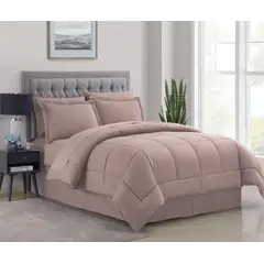 GENERICO - Edredon Tipo Plumon Cama Doble Beige Steen Stripe