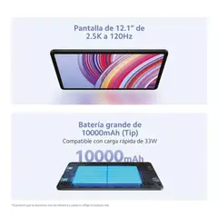 XIAOMI - Tablet REDMI 12 Pulgadas Pad Pro 128GB WiFi Color Gris