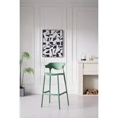 RTA DESIGN - Silla para Bar Elena, Color Verde Oliva, Diseño Moderno