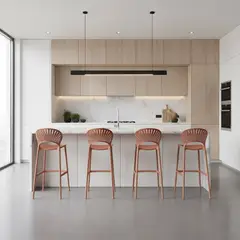 RTA DESIGN - Silla para Bar Paraiso, Color Terracota, Diseño moderno