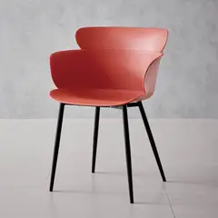 RTA DESIGN - Silla Miami con Brazos, Color Rojo, Con espaldar y diseño Moderno