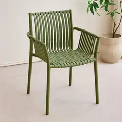 RTA DESIGN - Silla Madrid con Brazos, Color Verde Olivo, Con espaldar y diseño Moderno