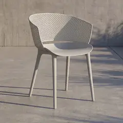 RTA DESIGN - Silla Con Brazos Madrigal, Color Gris, Con espaldar liso, redondo y diseño minimalista