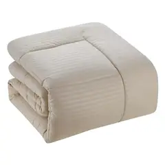 GENERICO - Edredon Tipo Plumon Cama Doble Gris Oscuro Steen Stripe