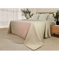 GENERICO - Cobija Térmica Queen Flecce Escandinava Suave Beige