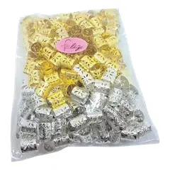 GENERICO - Abrazaderas Aros Peinados X25 Plateado Y Dorado