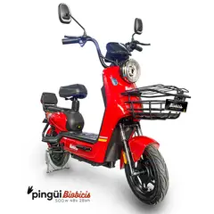 BIOBICI - Bicicleta Eléctrica Pingüi Biobicis 2026 Color Rojo 500W
