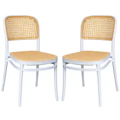 GENERICO - Set X2 Silla Comedor Moderna Ratán Premium Cómoda ResistenteElegante Diseño Nórdico Hogar Lujo