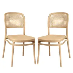 GENERICO - Set X2 Silla Comedor Moderna Ratán Premium Cómoda ResistenteElegante Diseño Nórdico Hogar Lujo
