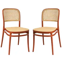 GENERICO - Set X2 Silla Comedor Moderna Ratán Premium Cómoda ResistenteElegante Diseño Nórdico Hogar Lujo