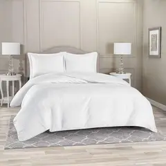 GENERICO - Duvet Cover Forro De Plumon Doble Blanco Sateen Stripe.