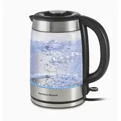 Hamilton Beach - Tetera hervidora de agua eléctrica automática 1.8 L con filtro
