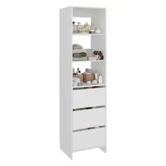 RTA DESIGN - Closet Independiente 40, Blanco, con 2 entrepaños y 3 cajones multiusos ZF