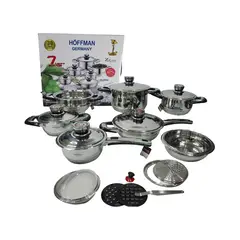 SWISSHOME DR HOFFMAN - Bateria De Ollas Acero Quirúrgico Hoffman 21 Piezas