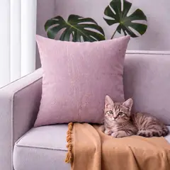 HOGARETO - Cojín Decorativo Rosa Brillo Pet Friendly 45x45cm Incluye Relleno