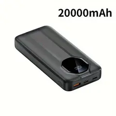 GENERICO - Power Bank Carga Rápida 22.5W PD Portátil con Display Digital USB