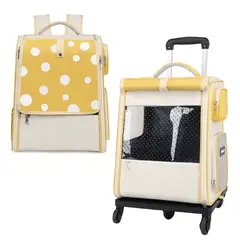 PETS - Mochila Transportadora con Ruedas Carrito Mascotas Perros y Gatos + Obsequio