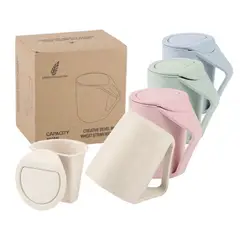 GENERICO - Vaso Mug En Fibra De Trigo Con Infusor De Té y Tapa De Platillo