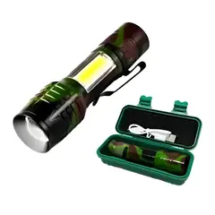 OEM - Linterna Mini Recargable Militar Led Camping 535 + Estuche