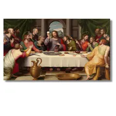 GENERICO - Cuadro decorativo La última cena de Juan de Juanes 100x70 cm