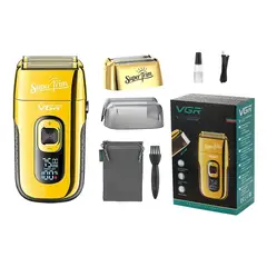 VGR - Rasuradora Eléctrica Afeitadora V-332 Shaver Recargable Con pantalla