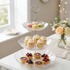 GENERICO - Soporte De 3 Niveles Para Cupcakes: Base Desarmable y Elegante Para Decoración De Fiestas